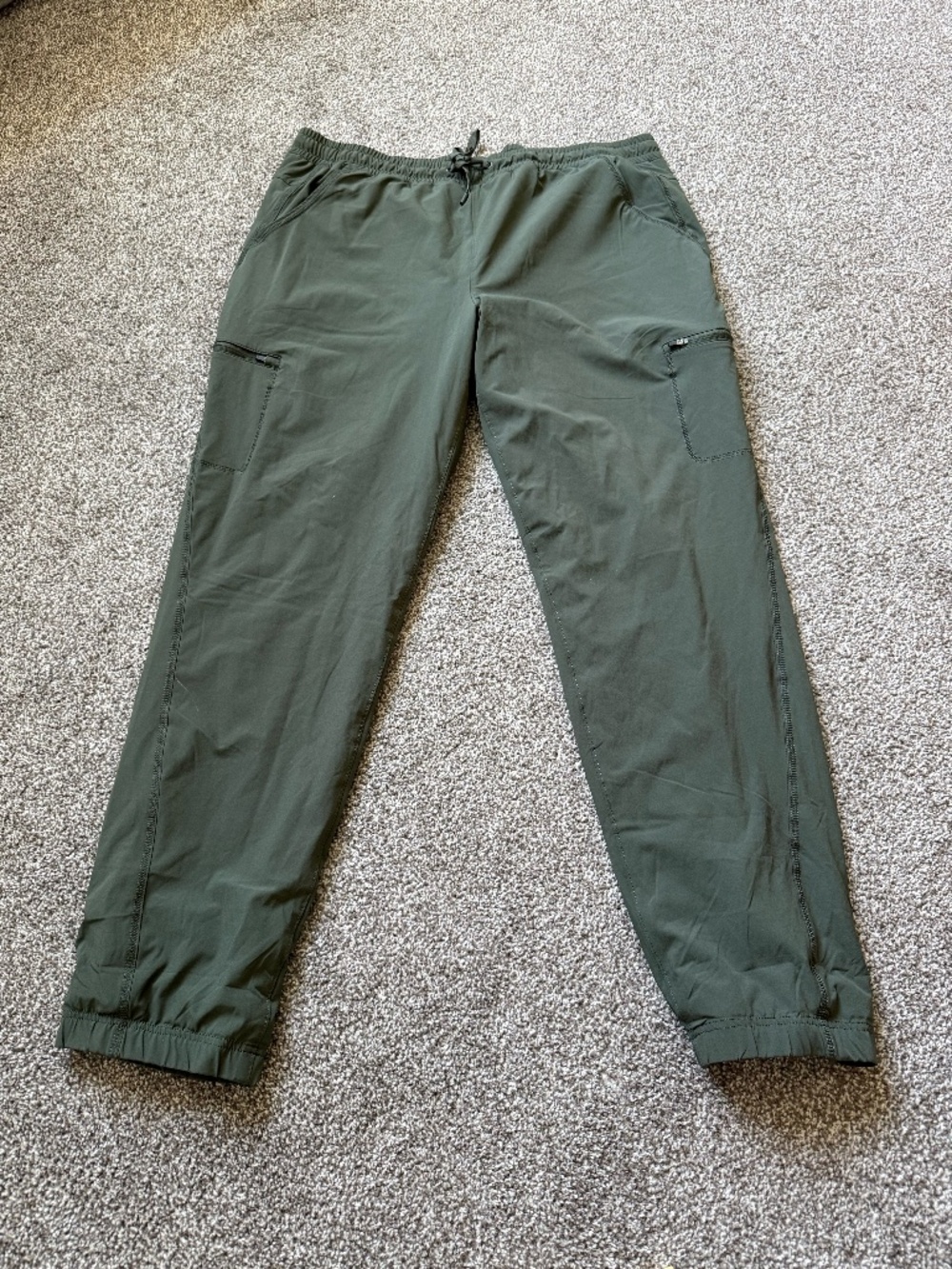 Olive Green Fleece-Lined Eddie Bauer Hiking/Outdoor Pants